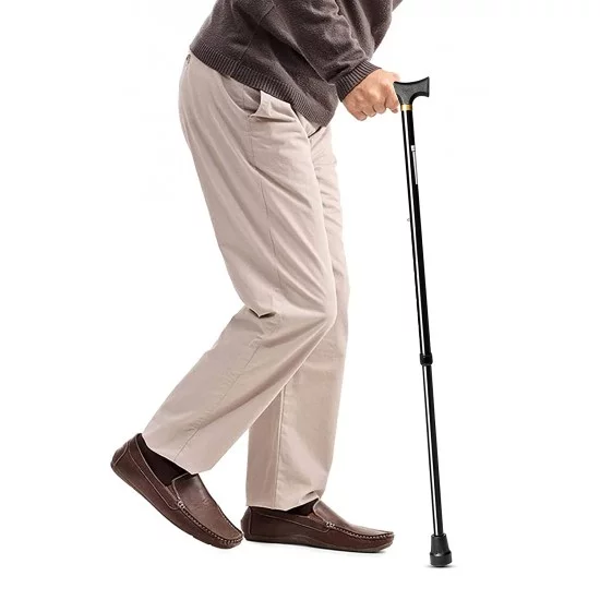 Z 36 Entros Premium Height Adjustable Aluminum L-Shaped Walking Stick (Black) - Image 2